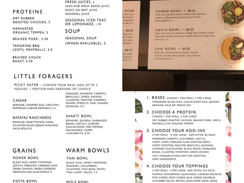 Forage Kitchen Menu