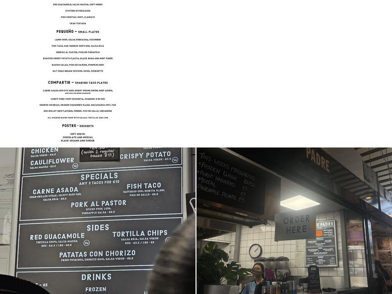 Tacos Padre Menu