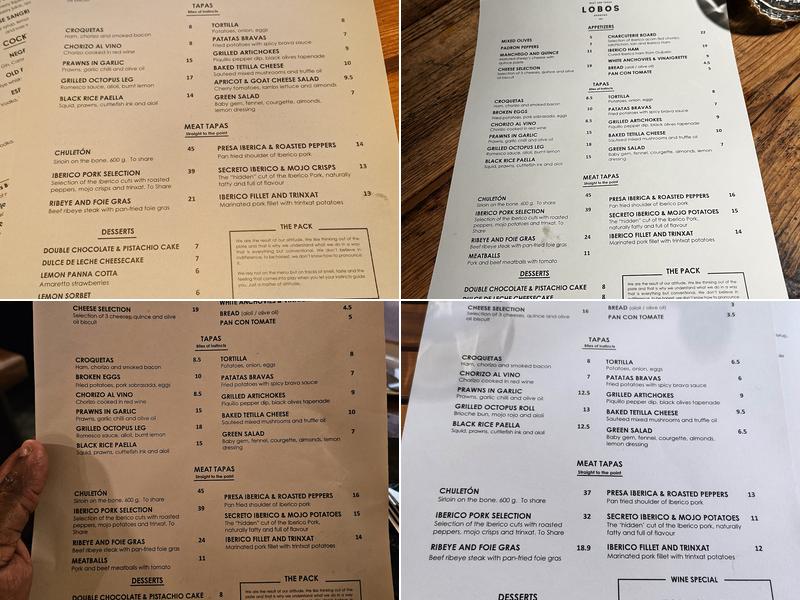 Lobos Meat and Tapas Menu