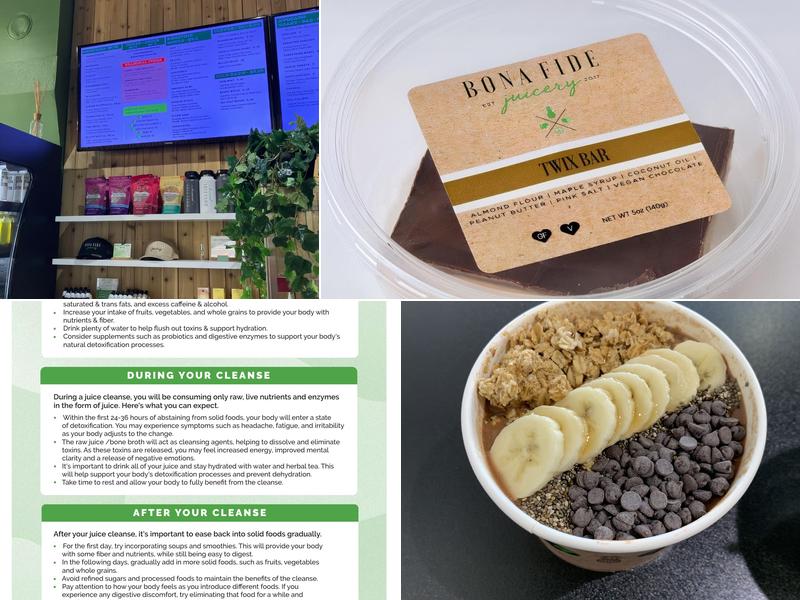 Bona Fide Juicery Menu
