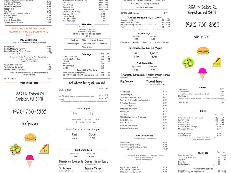 Paradise Island Grill & Ice Cream Menu