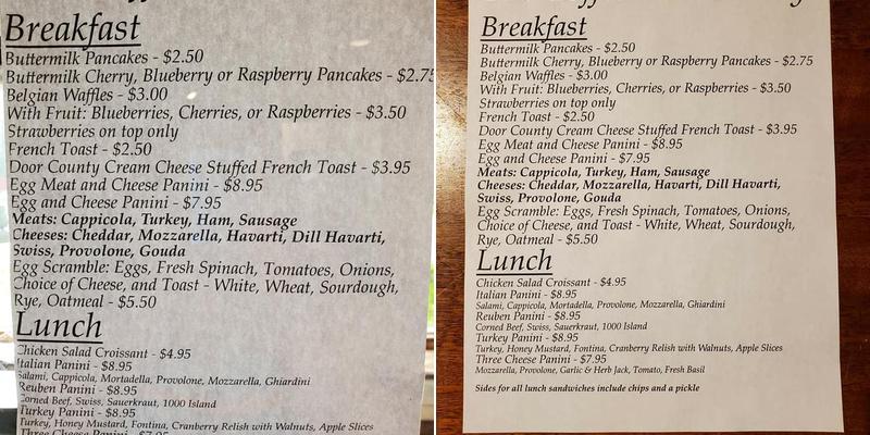 The Coffee Talk Bakery Menu