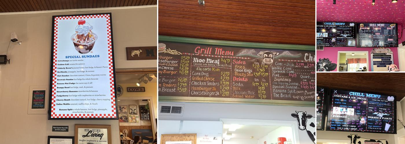 Wholly Cow Frozen Custard Menu