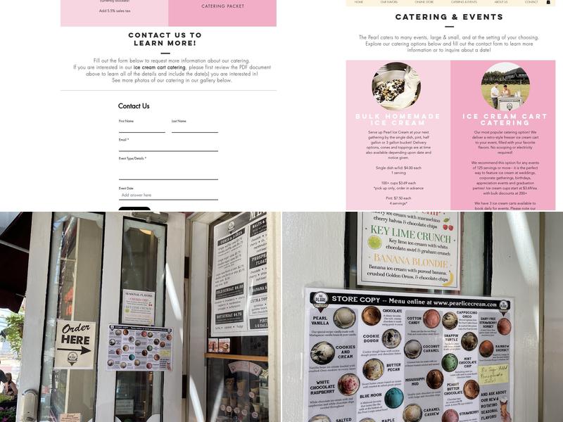 The Pearl Ice Cream Parlor Menu