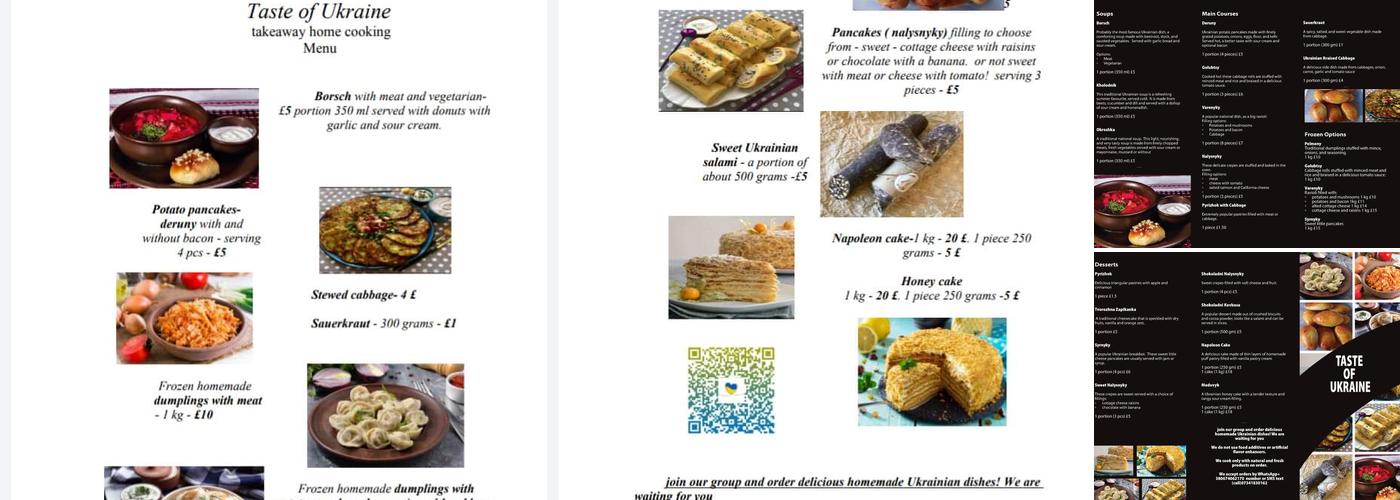 Taste of Ukraine Menu