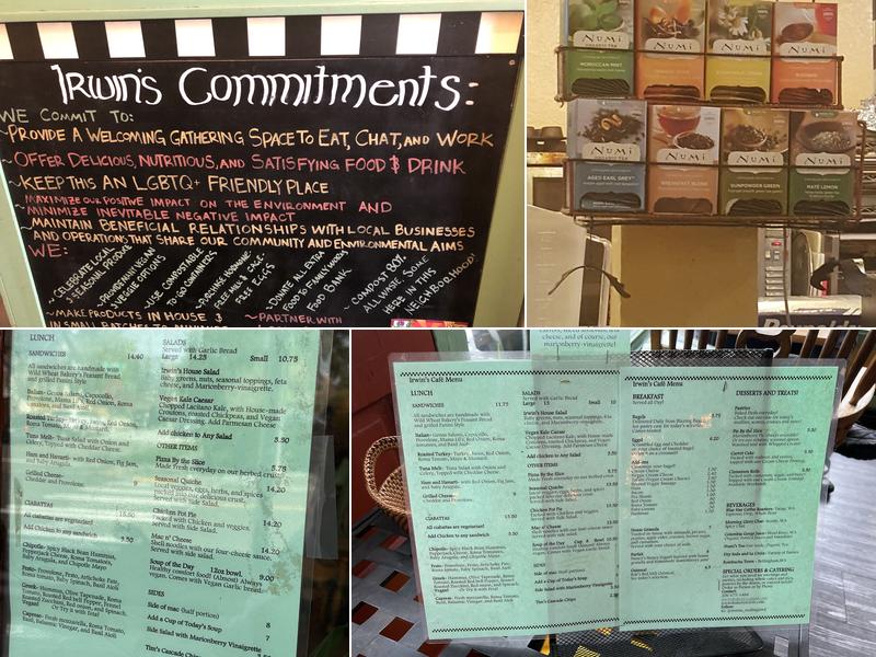 Irwin's Neighborhood Bakery and Cafe Menu