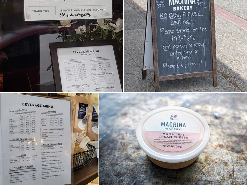 Macrina Bakery Menu