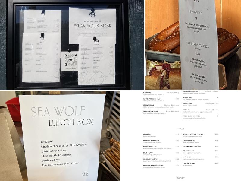 Sea Wolf Bakers Menu
