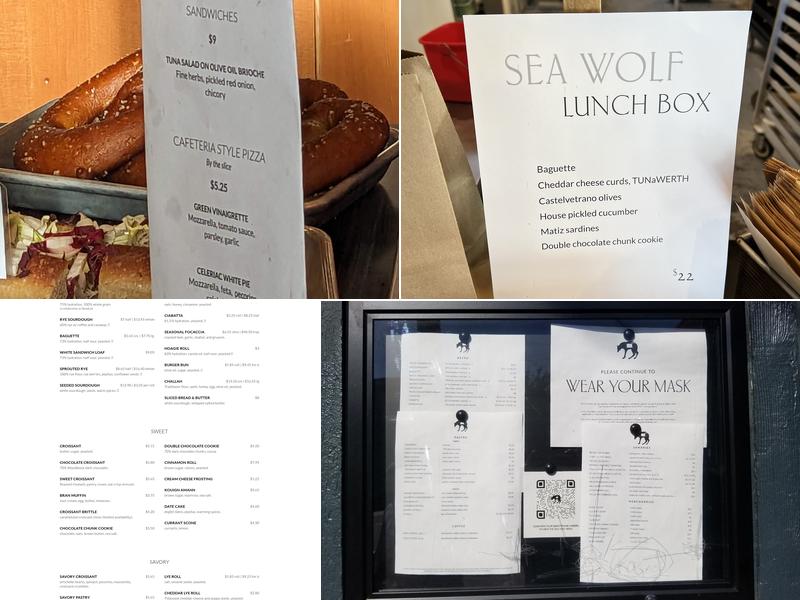 Sea Wolf Bakers Menu