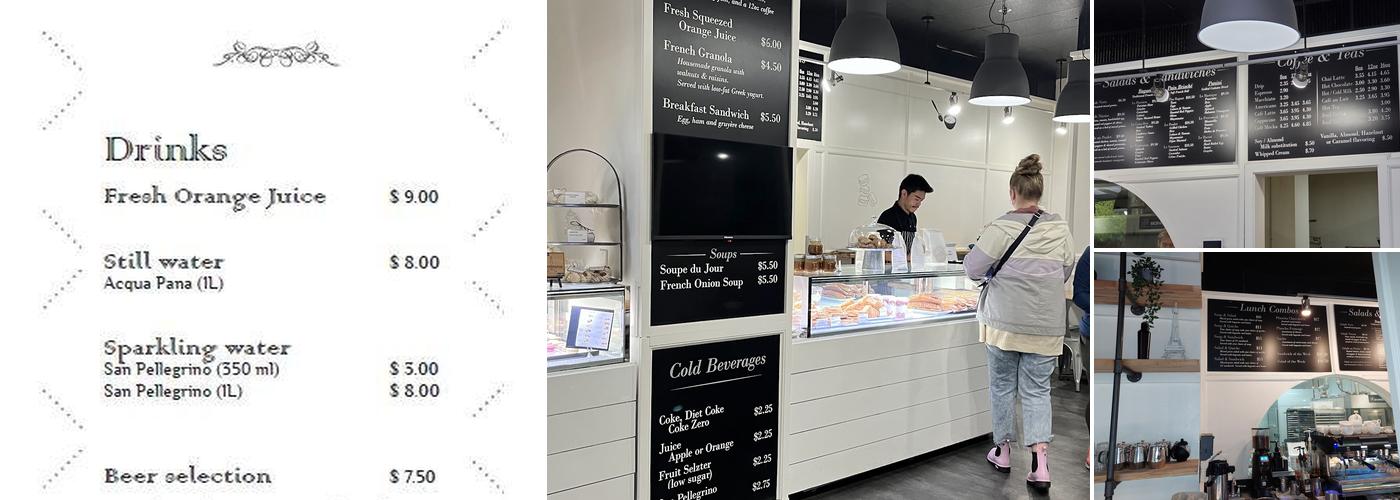 La Parisienne French Bakery Menu
