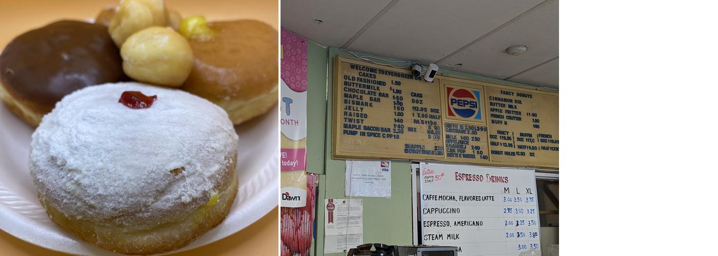 Evergreen Donuts Menu