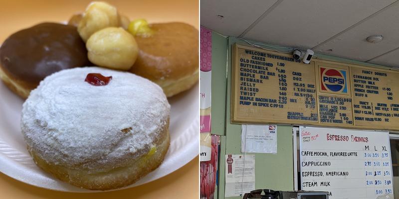 Evergreen Donuts Menu
