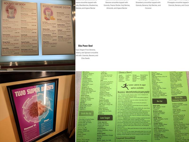 Emerald City Smoothie Menu