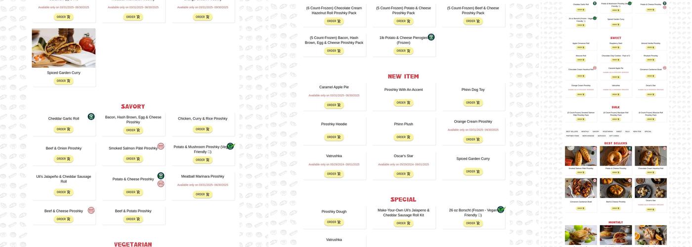 Piroshky Piroshky | Pike Place Market Menu