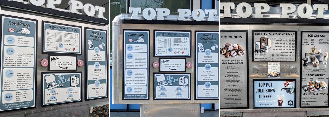 Top Pot Doughnuts Menu