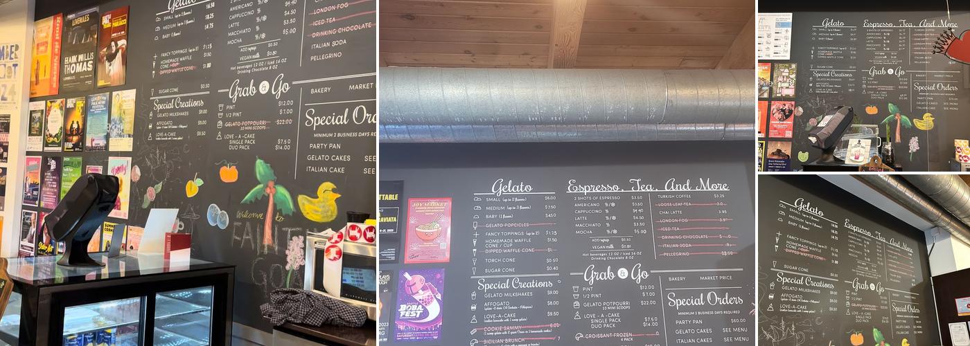 Fainting Goat Gelato - Fremont Menu