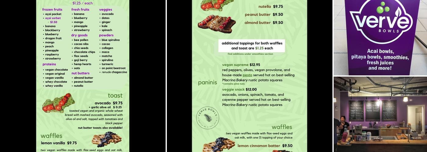 Verve Bowls - Capitol Hill Menu