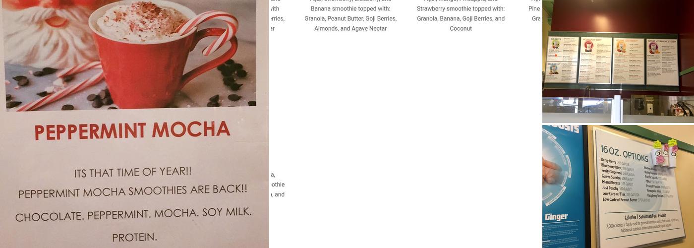 Emerald City Smoothie Menu