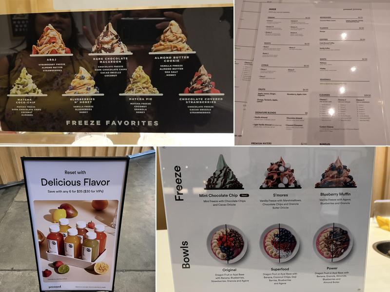 Pressed Juicery Menu