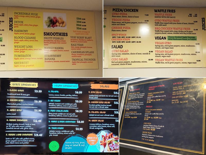 Organic Juice Bar & Gyros Menu