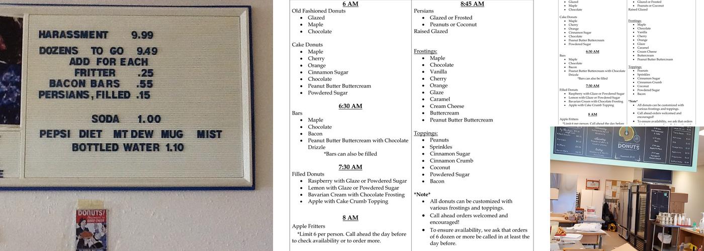 Mike's Old Fashioned Donuts Menu