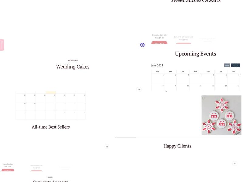 Celebrity Cake Studio Menu