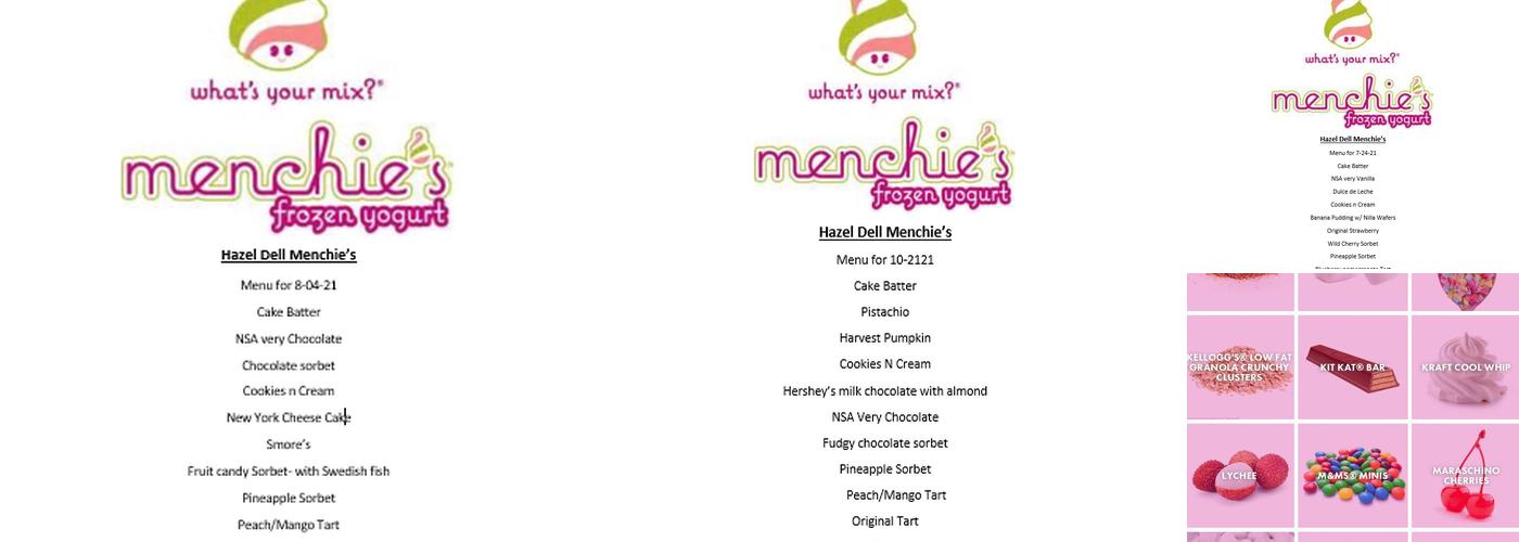 Menchie's Hazel Dell Menu
