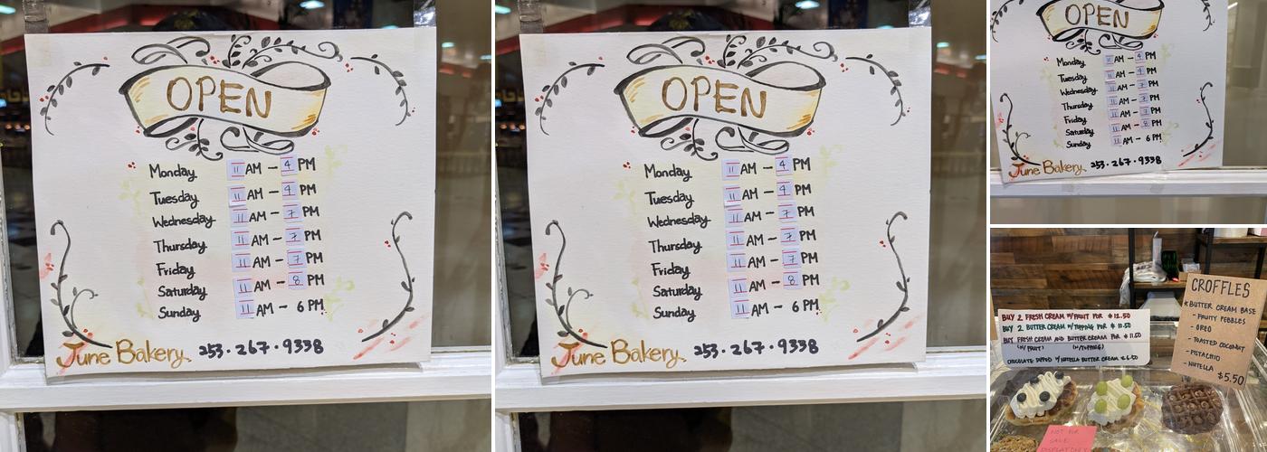 June Bakery Menu