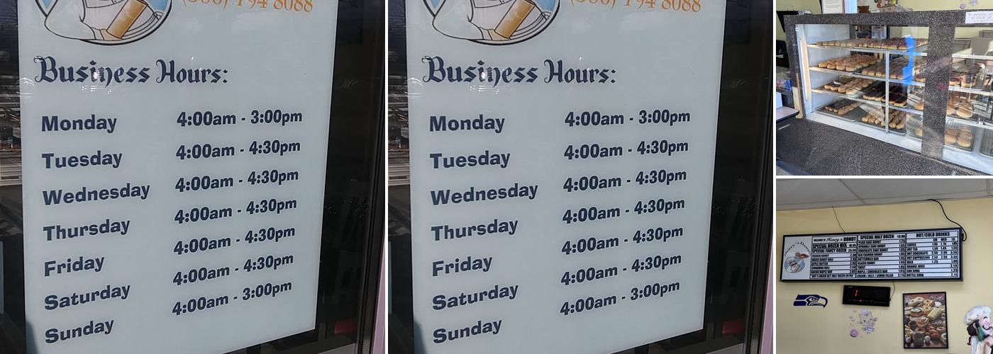 Henry's Donuts Menu