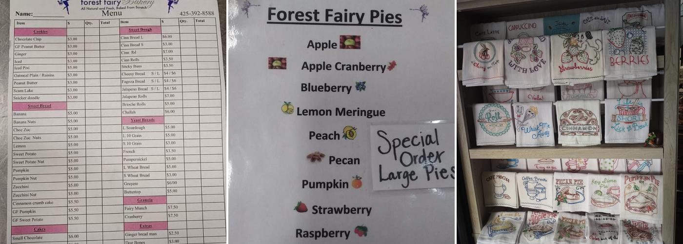 Forest Fairy Bakery Menu