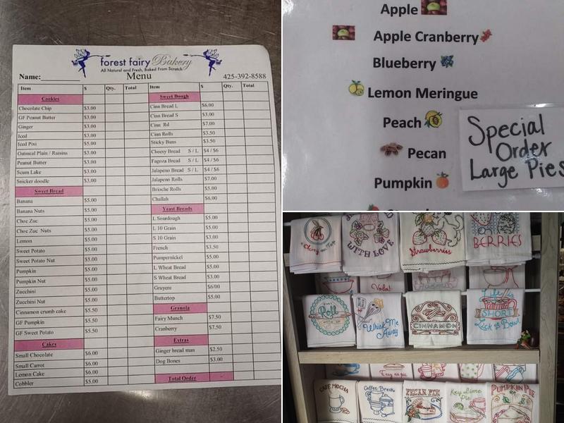 Forest Fairy Bakery Menu