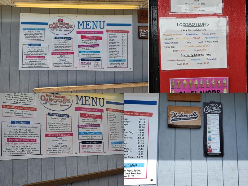 Ice Cream Caboose Menu