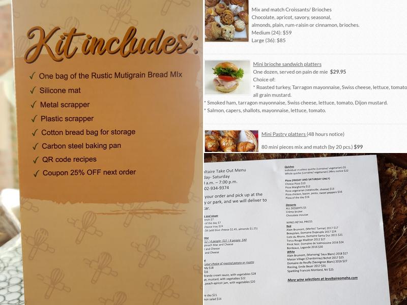 Le Petit Paris Bakery Omaha Menu