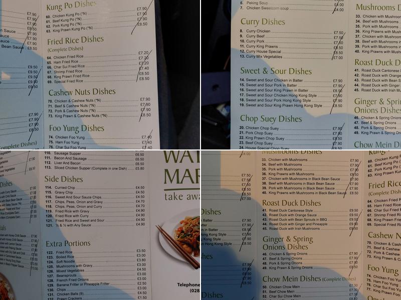 Water Margin Menu