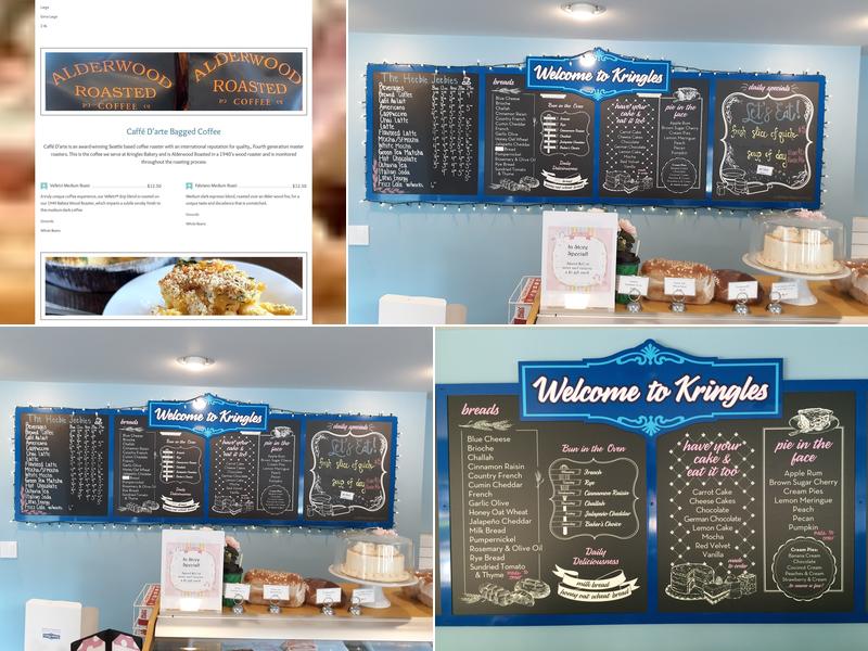 Kringles Bakery Menu