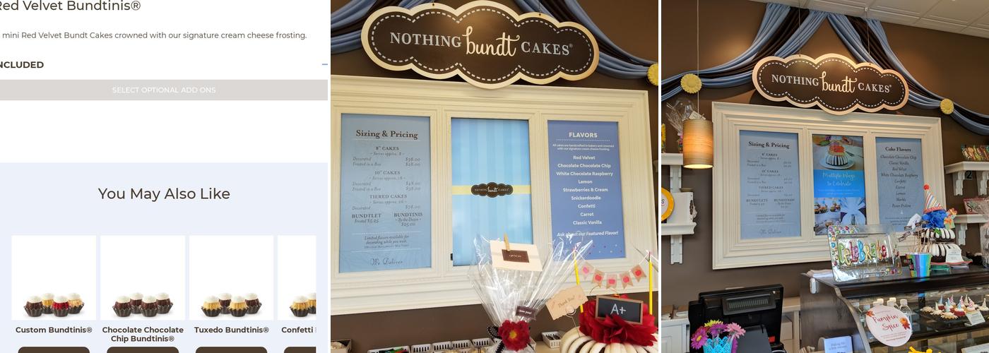 Nothing Bundt Cakes Menu