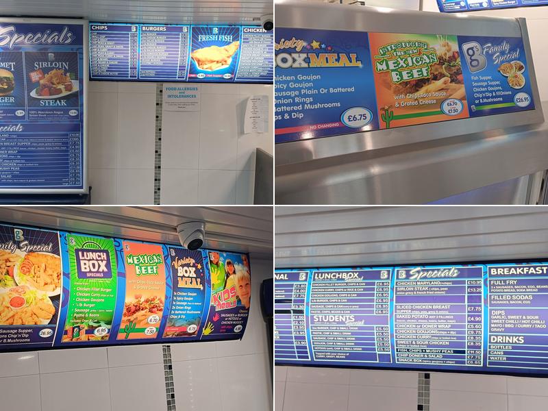 Bee Gee's Fish & Chips Menu