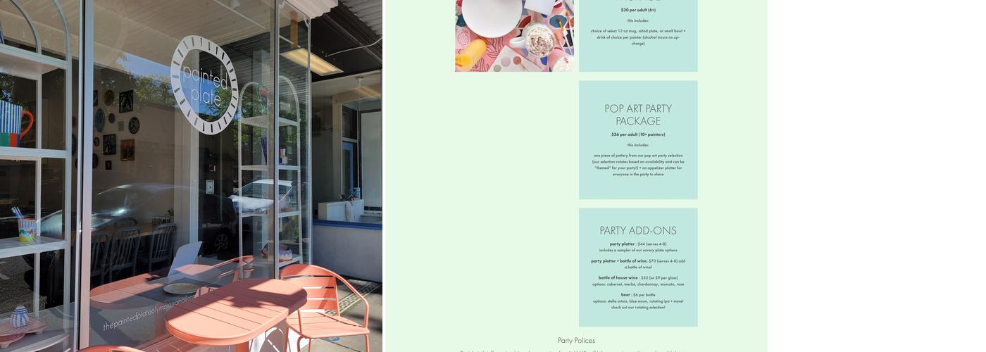 Painted Plate Menu