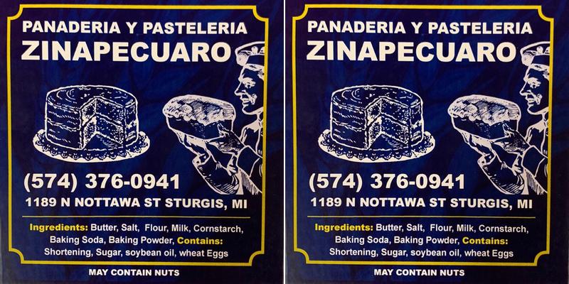 pasteleria y panaderia zinapecuaro Menu