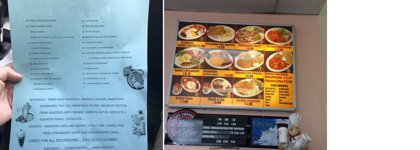 Annie's Bakery Cafe Menu