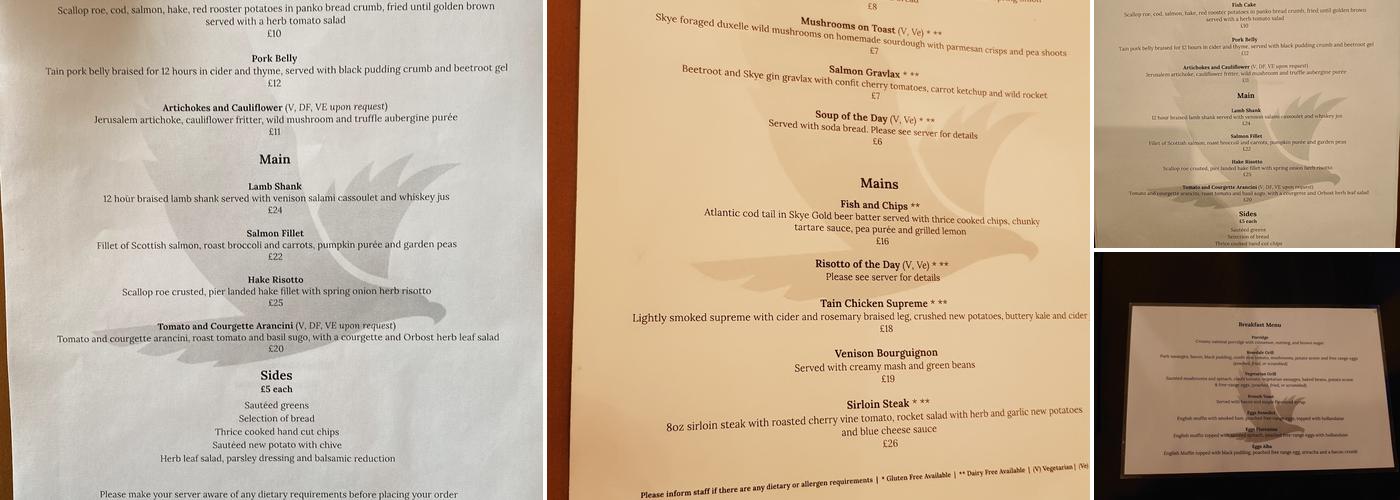 Restaurant Rosedale Menu