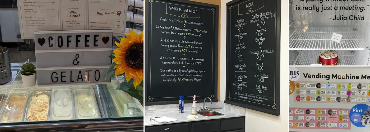 Uli's Gelato Vending Machine and Manufactory Menu