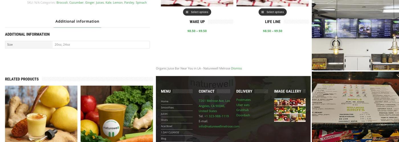 Naturewell Melrose Menu