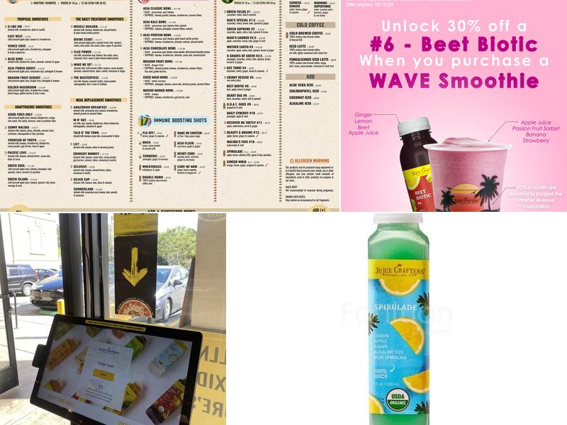 Juice Crafters - Los Feliz Menu