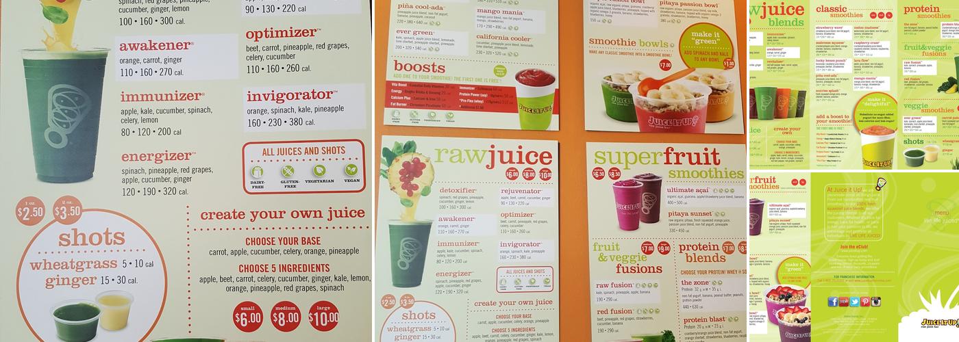 Juice It Up! Menu