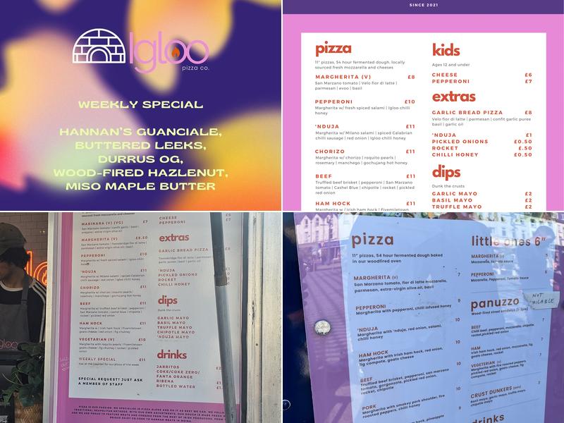 Igloo Pizza Co. Menu