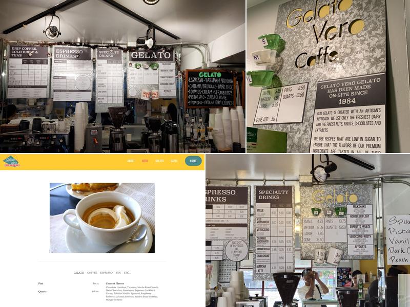 Gelato Vero Caffe Menu