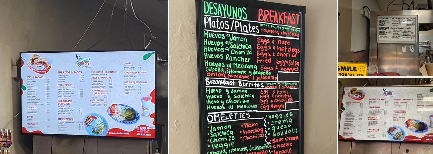 Mexico Bakery Menu