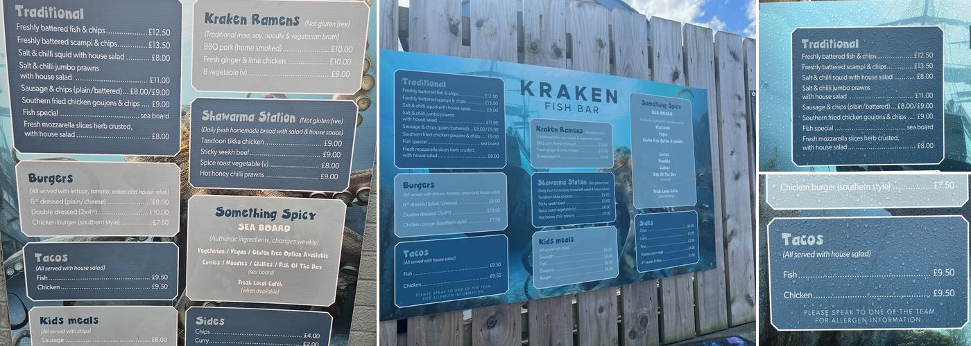 Kraken Fish & Chips Menu