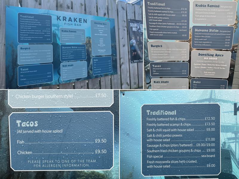 Kraken Fish & Chips Menu